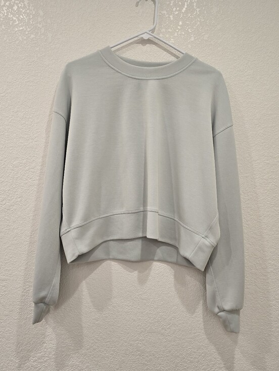 lululemon athletica Sweaters - Lululemon Softstreme Perfectly Oversized Cropped Crew Sheer Blue 6